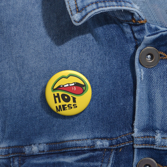 Hot Mess Yellow Pin Buttons