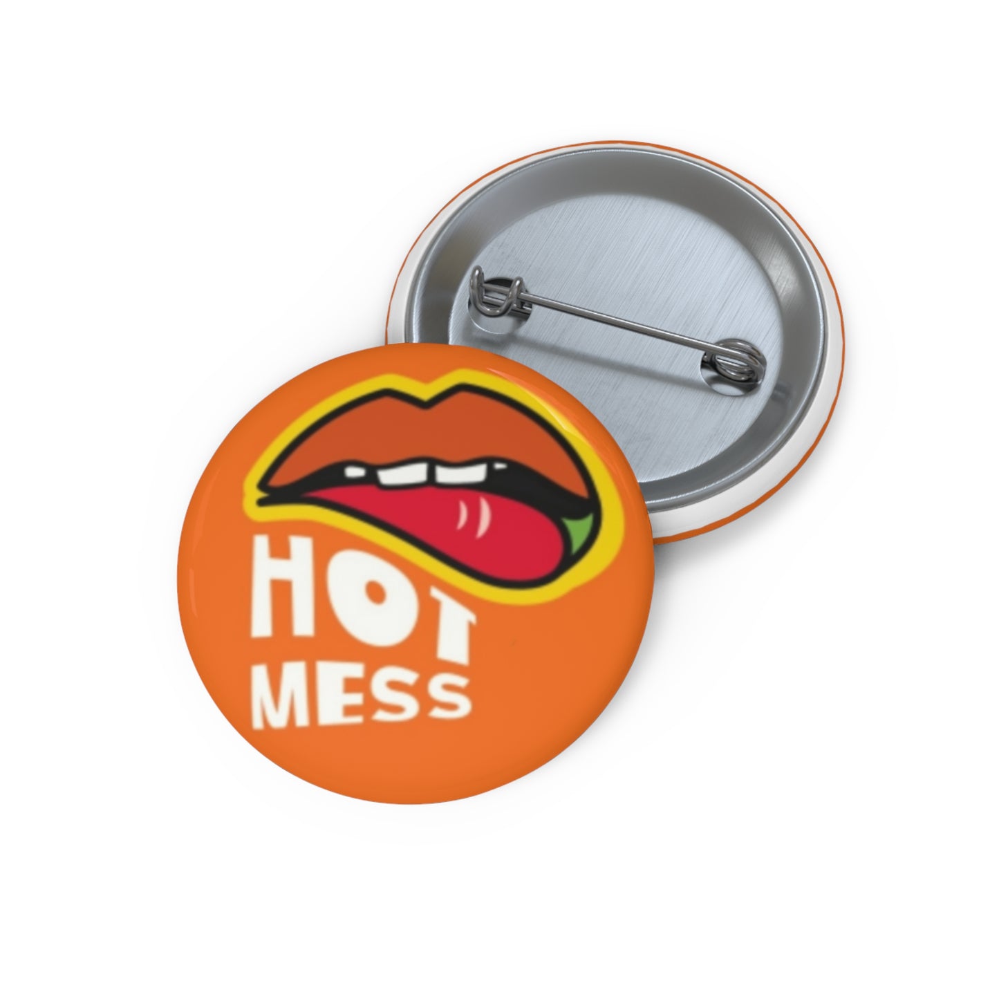 Hot Mess Orange Pin Buttons