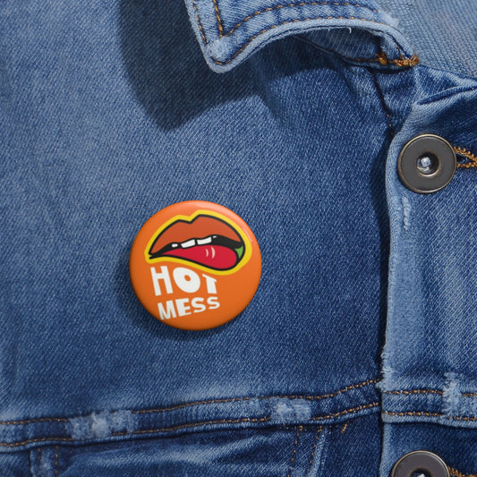 Hot Mess Orange Pin Buttons